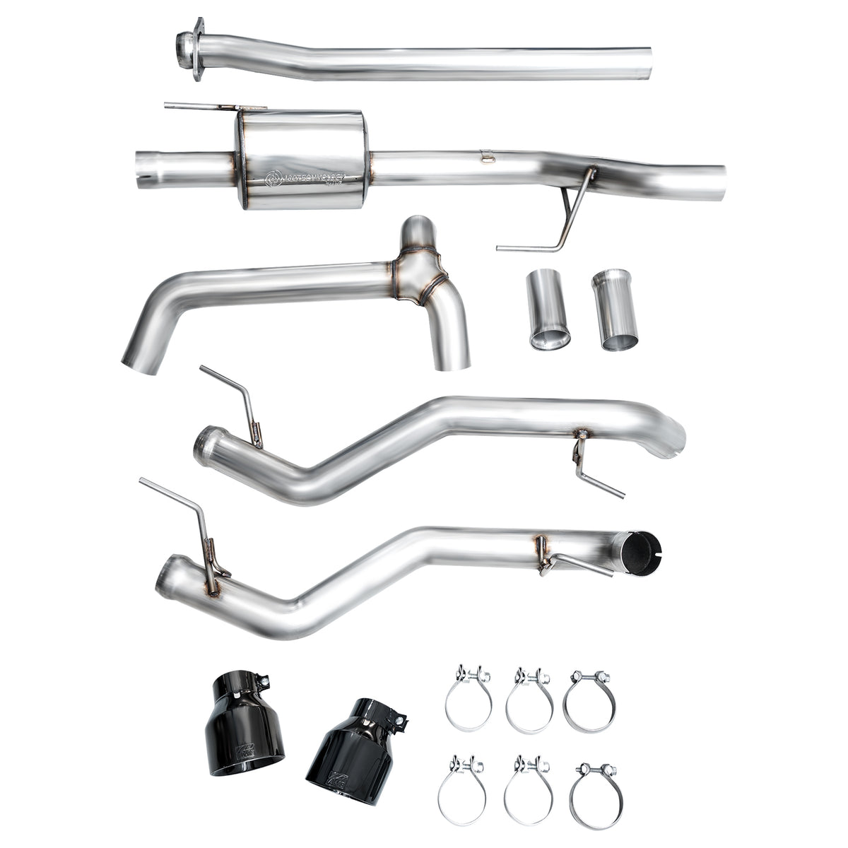 AWE Tuning 2021+ Ford F-150 Tremor (w/ Bumper Cutouts) 0FG Non-Resonated Catback -Diamond Black Tips - 3020-33402