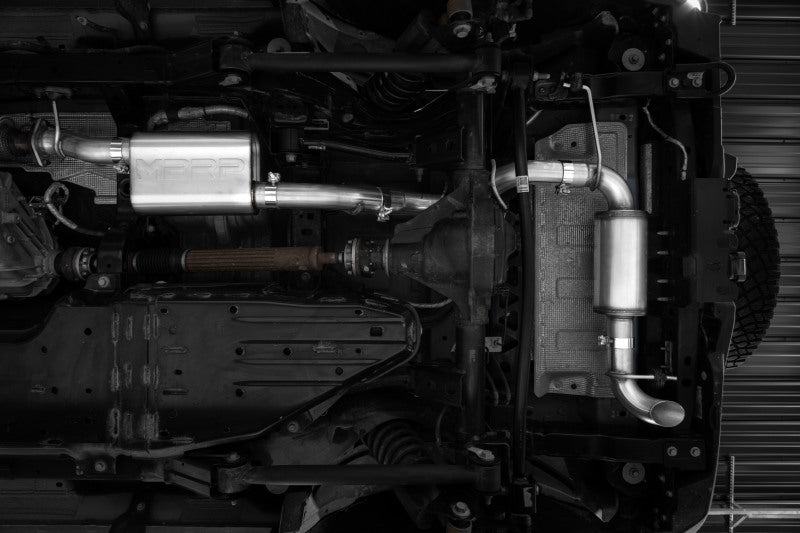 MBRP 2021+ Ford Bronco 2.3L/2.7L Aluminized Steel 3in Cat-Back, Single High Clearance Rear Exit - S5245AL