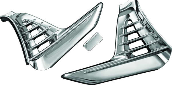Kuryakyn Louvered Battery Box Cover 01-10 GL1800 Chrome - 3913 - front view