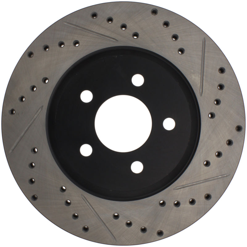 StopTech 05-10 Ford Mustang GT Front Left Slotted &amp; Drilled Rotor - 127.61086L