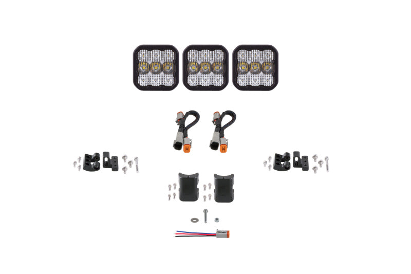 Diode Dynamics SS5 Pro Universal CrossLink 3-Pod Lightbar - White Combo - DD7238