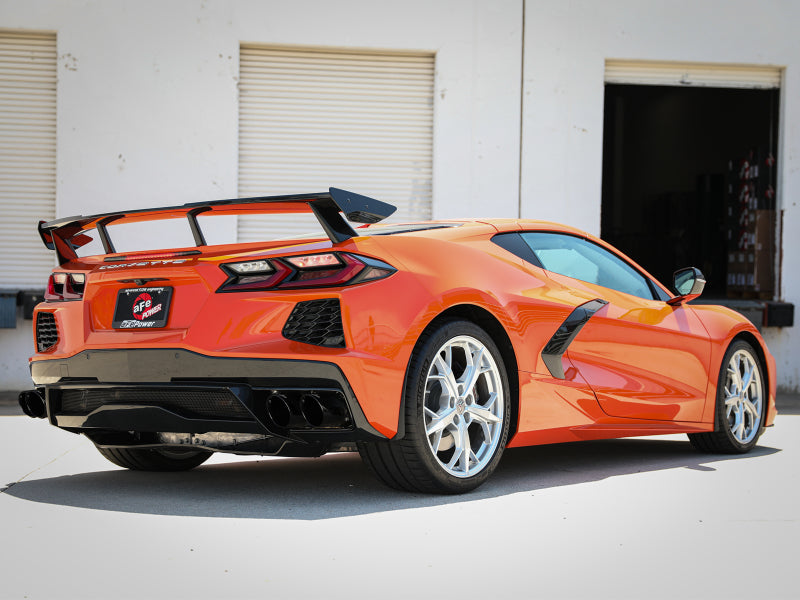 aFe MACH Force-Xp 3in to 2-1/2in 304SS Cat-Back 2020 Chevy Corvette (C8) 6.2L - Black Tip - 49-34124-B