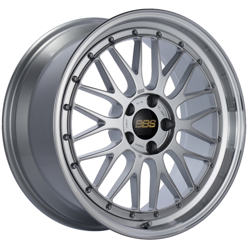 BBS LM 19x9 5x112 ET42 Diamond Silver Center Diamond Cut Lip Wheel -82mm PFS/Clip Required - LM250DSPK