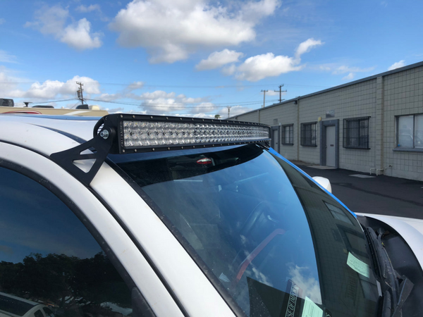 Cali Raised 05-23 Toyota Tacoma 52 Curved Led Light Bar Roof Brackets Kit - Brackets W/ 5D Optic Os - CR2462 - front view