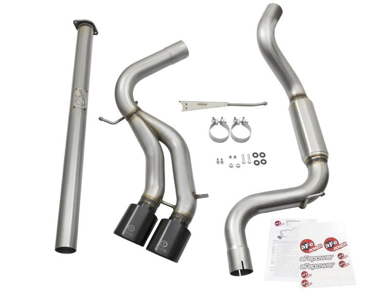 aFe Takeda 3in SS Exhaust Cat-Back 13-16 Ford Focus ST 2.0L Black Tips - 49-33083-B