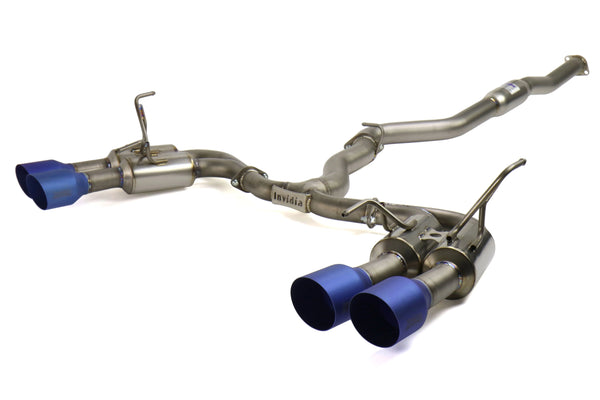 Invidia 11-14 WRX/STi Gemini 80mm Full Titanium 101mm Quad Tip Cat-Back Exhaust - HS11STI5TG4ST for 2015-2021 Subaru WRX STI 