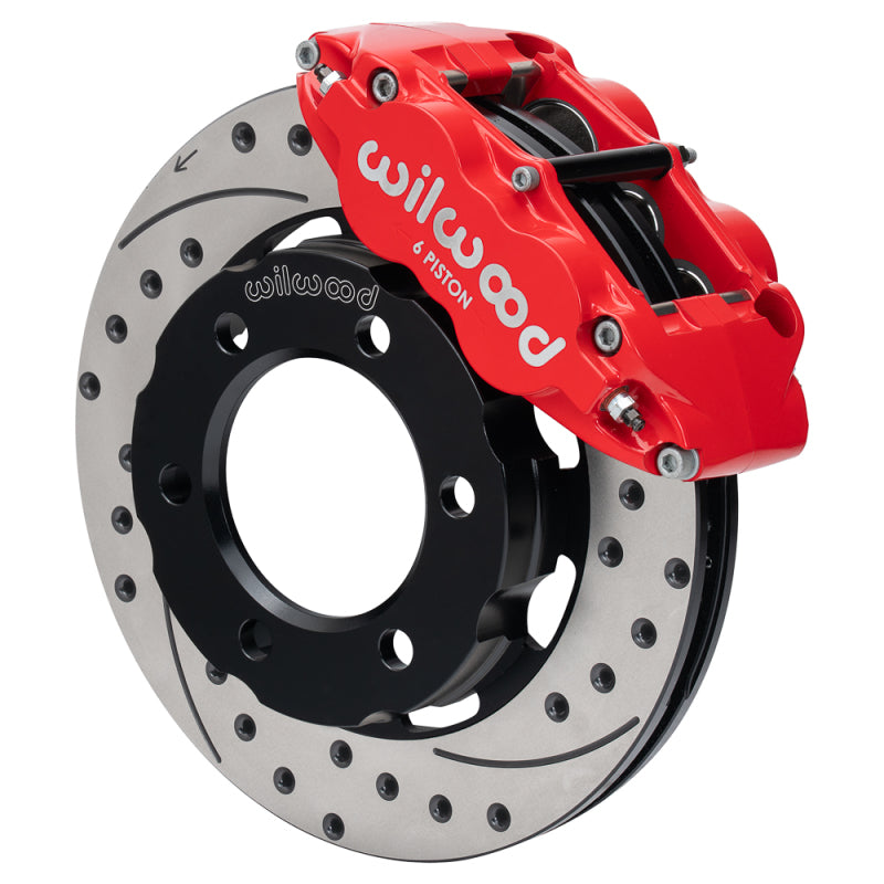 Wilwood 71-91 Chevy Blazer Forged Dynalite Front Brake Kit w/ 12.19in Drilled/Slotted Rotor - Red - 140-18154-DR