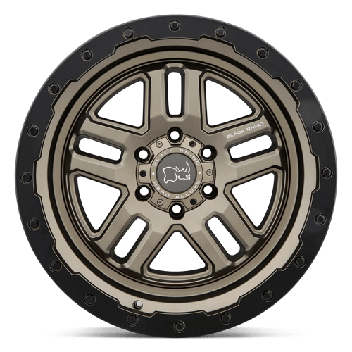 Black Rhino Hard Alloys Barstow 20X9.5 6X139.7 +12MM Matte Bronze W/ M-Black Ring