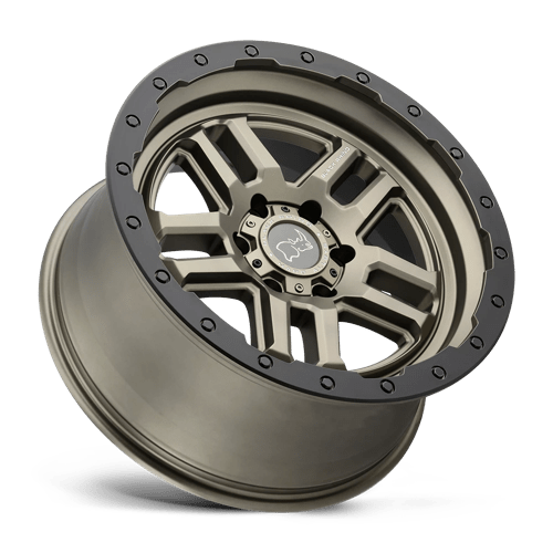 Black Rhino Hard Alloys Barstow 20X9.5 6X139.7 +12MM Matte Bronze W/ M-Black Ring
