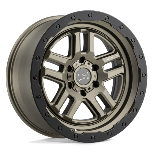 Black Rhino Hard Alloys Barstow 20X9.5 6X139.7 +12MM Matte Bronze W/ M-Black Ring