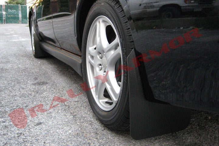 Rally Armor 02-07 Subaru WRX/STI/RS/2.5i (wagons req mod) Basic Black Mud Flap w/ Black Logo - MF1-BAS-BLK for 2015-2021 Suba