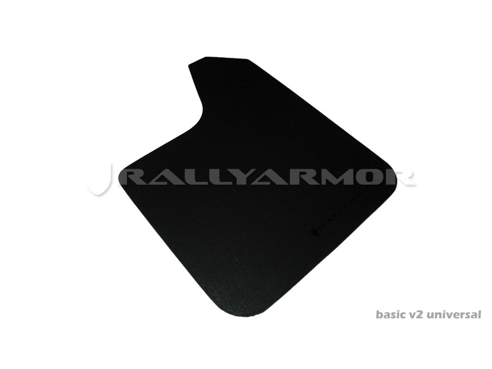 Clearance - Rally Armor Universal Fit (No Hardware) Basic Black Mud Flap w/ Pink Logo - MF12-BAS-BCPK