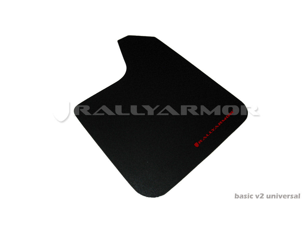 Clearance - Rally Armor Universal Fit (No Hardware) Basic Black Mud Flap w/ Pink Logo - MF12-BAS-BCPK