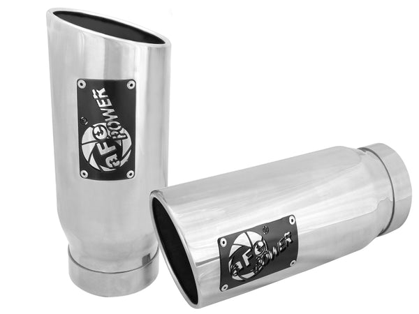 afe MACH Force-Xp Universal Exhaust Tip 4 IN Inlet x 5 IN Outlet x 12 IN L - 49T40506-P12