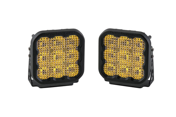 Diode Dynamics SS5 LED Pod Sport - Yellow Flood (Pair) - DD6773P by Diode Dynamics - front view