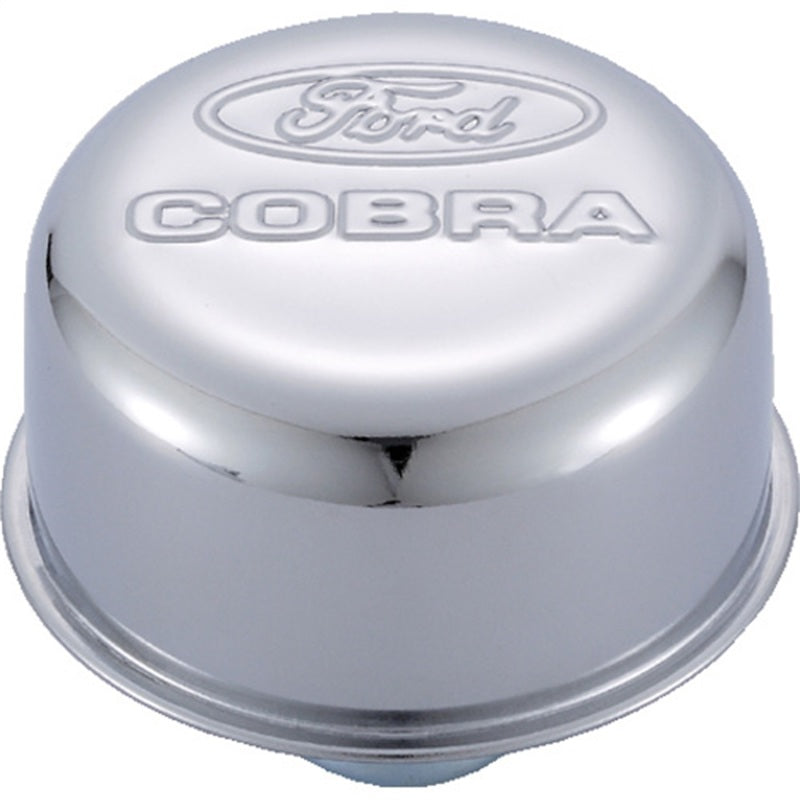 Ford Racing Chrome Breather Cap w/ Ford Cobra Logo - 302-225