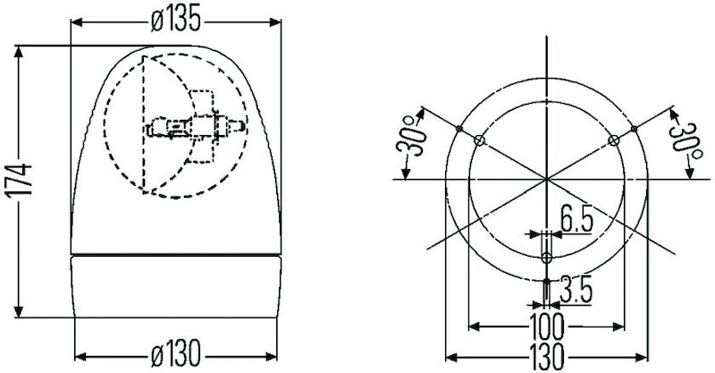 Hella Rotating Lamp H 24V Yellow Mg24 2Rl - 007337011