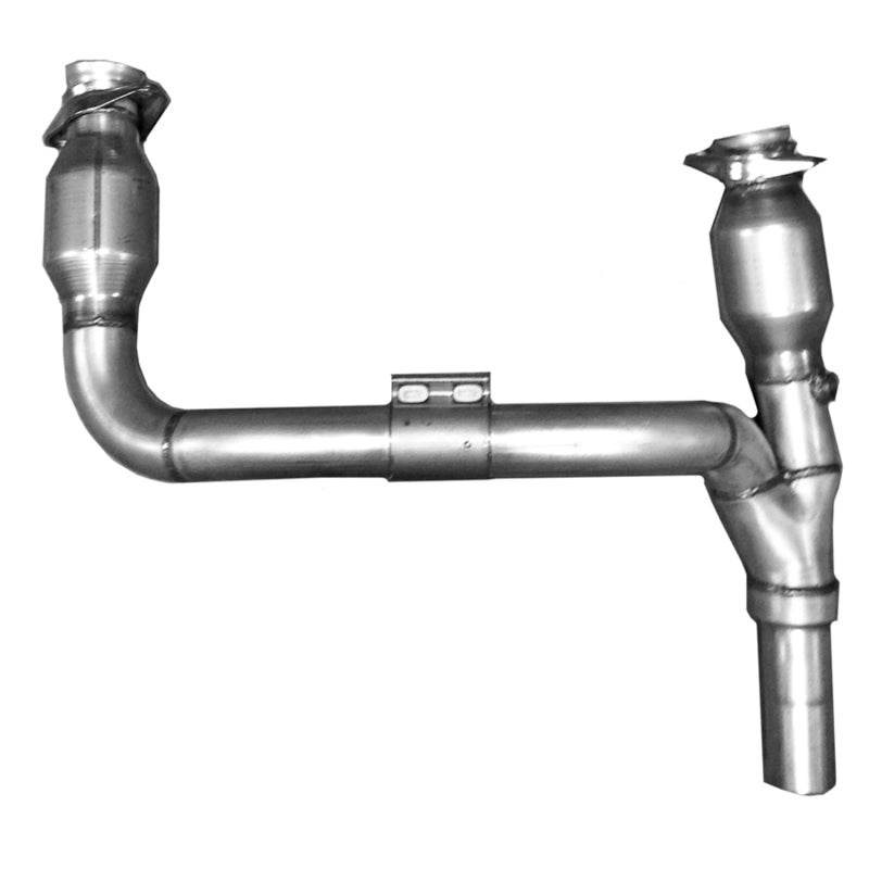 BBK 07-11 Jeep 3.8 V6 Long Tube Exhaust Headers And Y Pipe And Converters - 1-5/8 Chrome - 4050