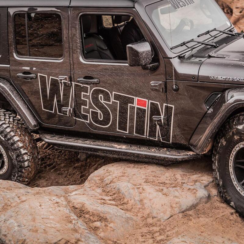 Westin/Snyper 2018+ Jeep Wrangler JL Unlimited 4DR Triple Tube Rock Rail Steps - Textured Black - 42-6025
