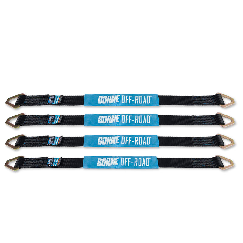 Borne Off-Road Vehicle Ratchet Tie-Down Kit (4 pack) Black - BNRTC-TD-4BK
