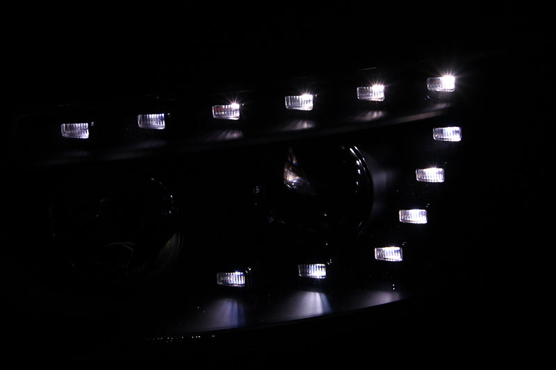 ANZO 2007-2007 Hyundai Santa Fe Projector Headlights w/ LED Black - 111237