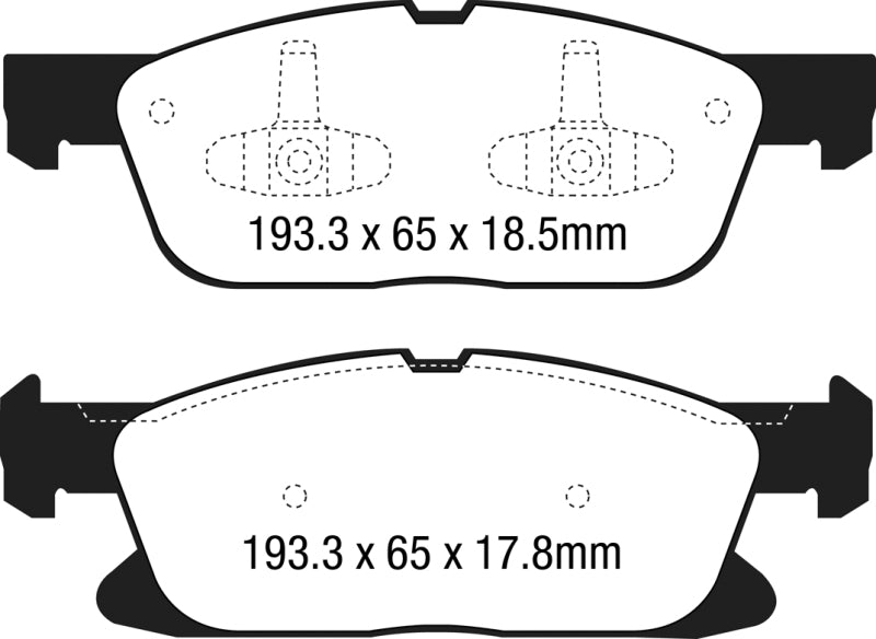 EBC 15+ Ford Edge 2.0 Turbo FWD Redstuff Front Brake Pads - DP33046C