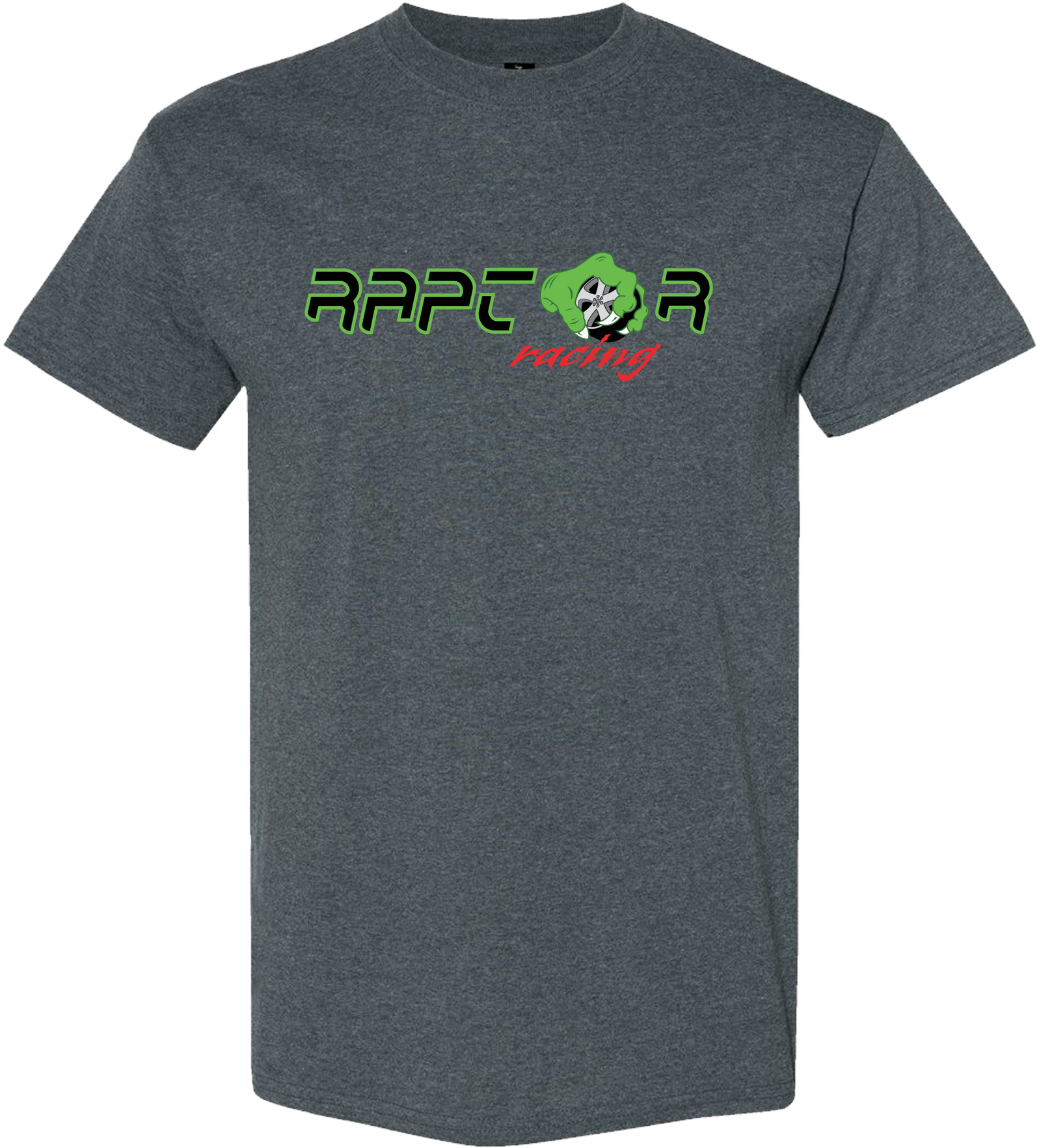Raptor Racing 21st Anniversary Shirt front, dark heather grey