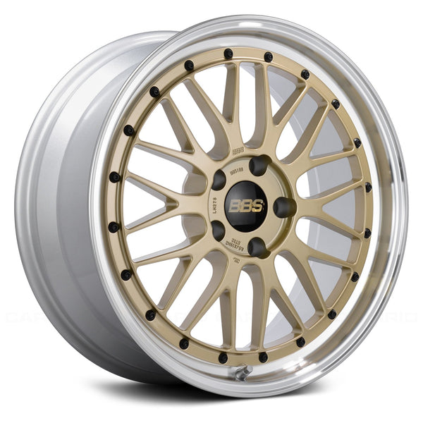BBS LM 19x11 5x130 ET63 CB71.6 Diamond Gold Center Diamond Cut Lip Wheel - LM224GPK by BBS