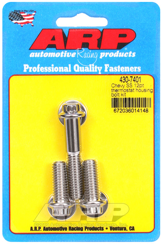 ARP Chevy SS 12pt Thermostat Housing Bolt Kit - 430-7401 by ARP