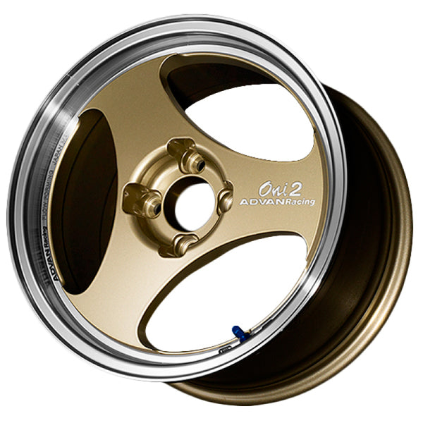 Advan ONI2 15X8.0 +30 4-100 Machining & Champagne Gold Wheel - YAY5G30ACG by Advan