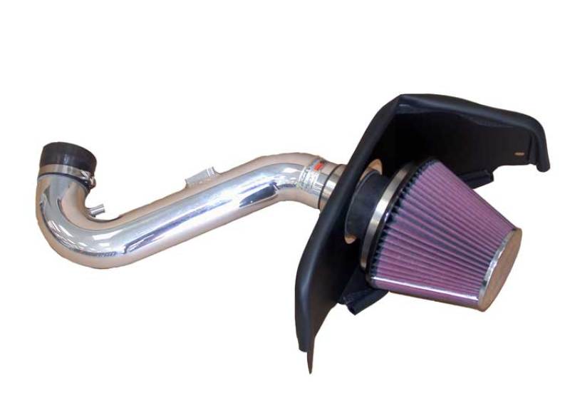 K&N 05-09 Ford Mustang V6 4.0L  Polished Typhoon Short Ram Intake - 69-3522TP for 2005-2009 Ford Mustang - angle view
