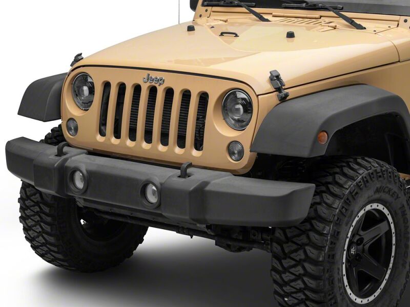 Raxiom 07-18 Jeep Wrangler JK Axial Series Quatro LED Headlights- Black Housing- Clear Lens - J194501 - close-up view 9
