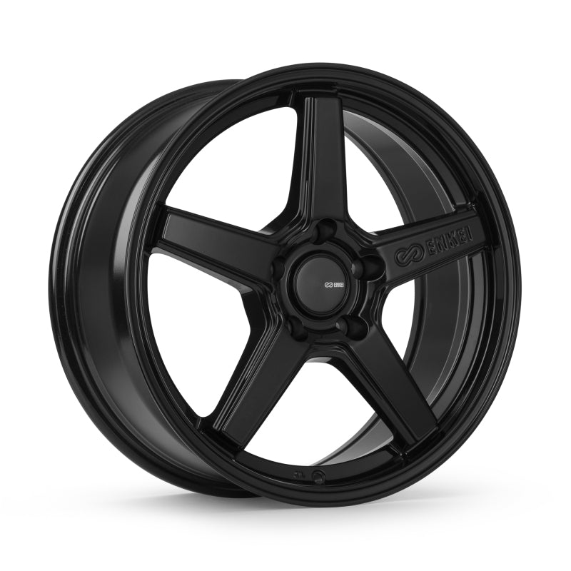 Enkei Quasar 18x8in / 5x114.3 BP / 35mm Offset / 72.6mm Bore - Gloss Black Wheel - 550-880-6535BK