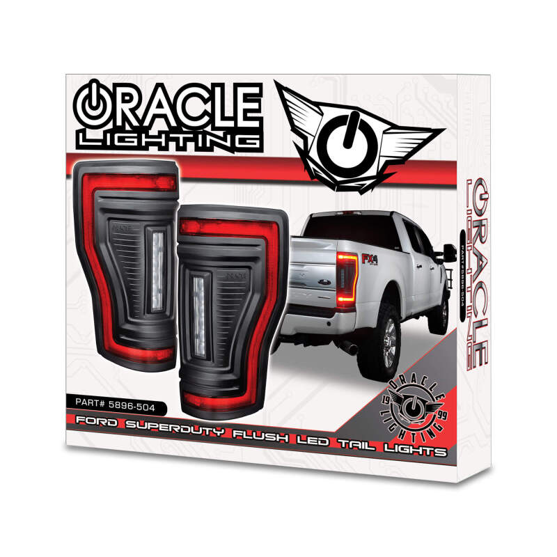 Oracle Lighting 17-22 Ford F-250/350 (Black Series) Flush Mount LED Tail Lights SEE WARRANTY - 5896-504-T