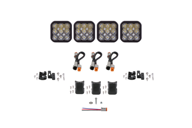 Diode Dynamics SS5 Pro Universal CrossLink 4-Pod Lightbar - White Driving - DD7252