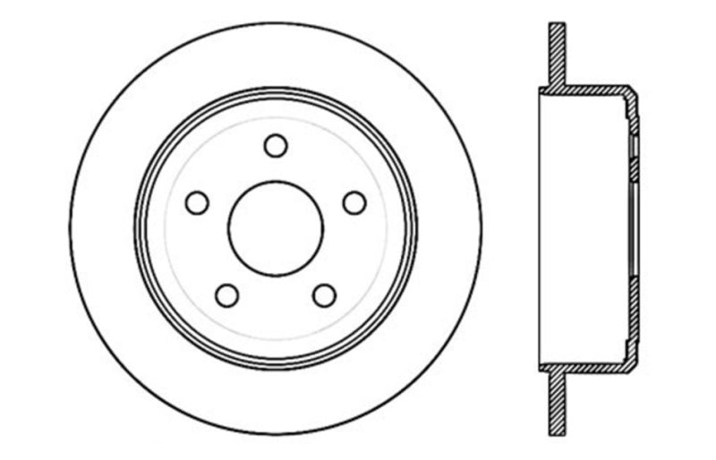 StopTech Power Slot 07-13 Jeep Wrangler Rear Right Drilled &amp; Slotted Rotor - 127.67067R