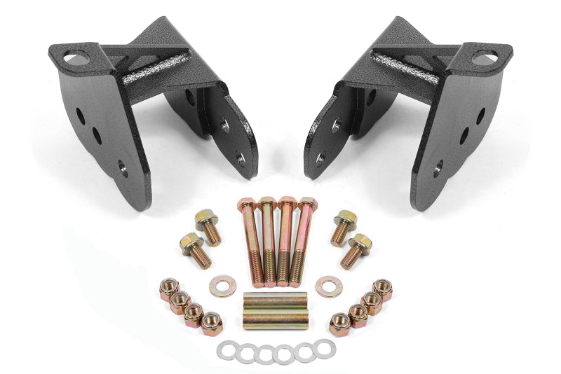 BMR 64-72 Chevy Chevelle Rear Control Arm Relocation Brackets - Black Hammertone - CAB400H