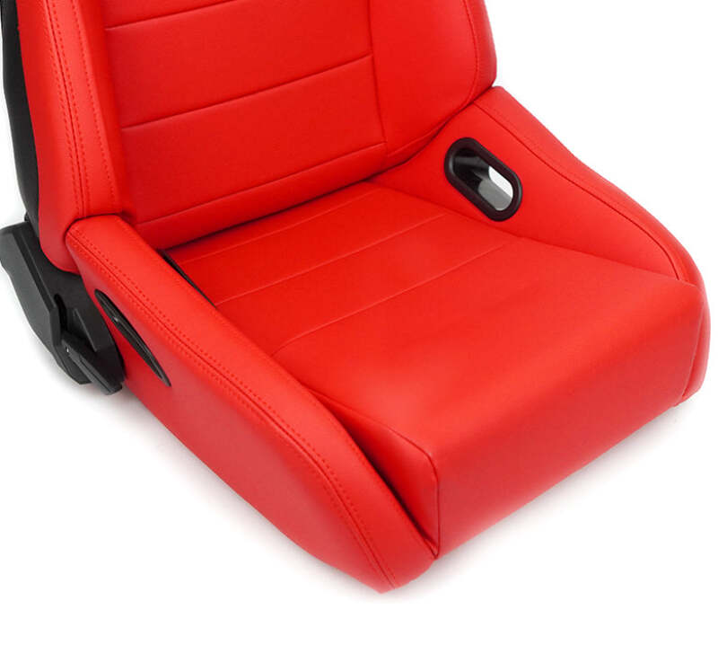 NRG Omega Reclinable Racing Seat (Pair) Red with Black Carbon Vinyl Back - RSC-750RD/BK L/R - close-up view 2 3 4 5 6