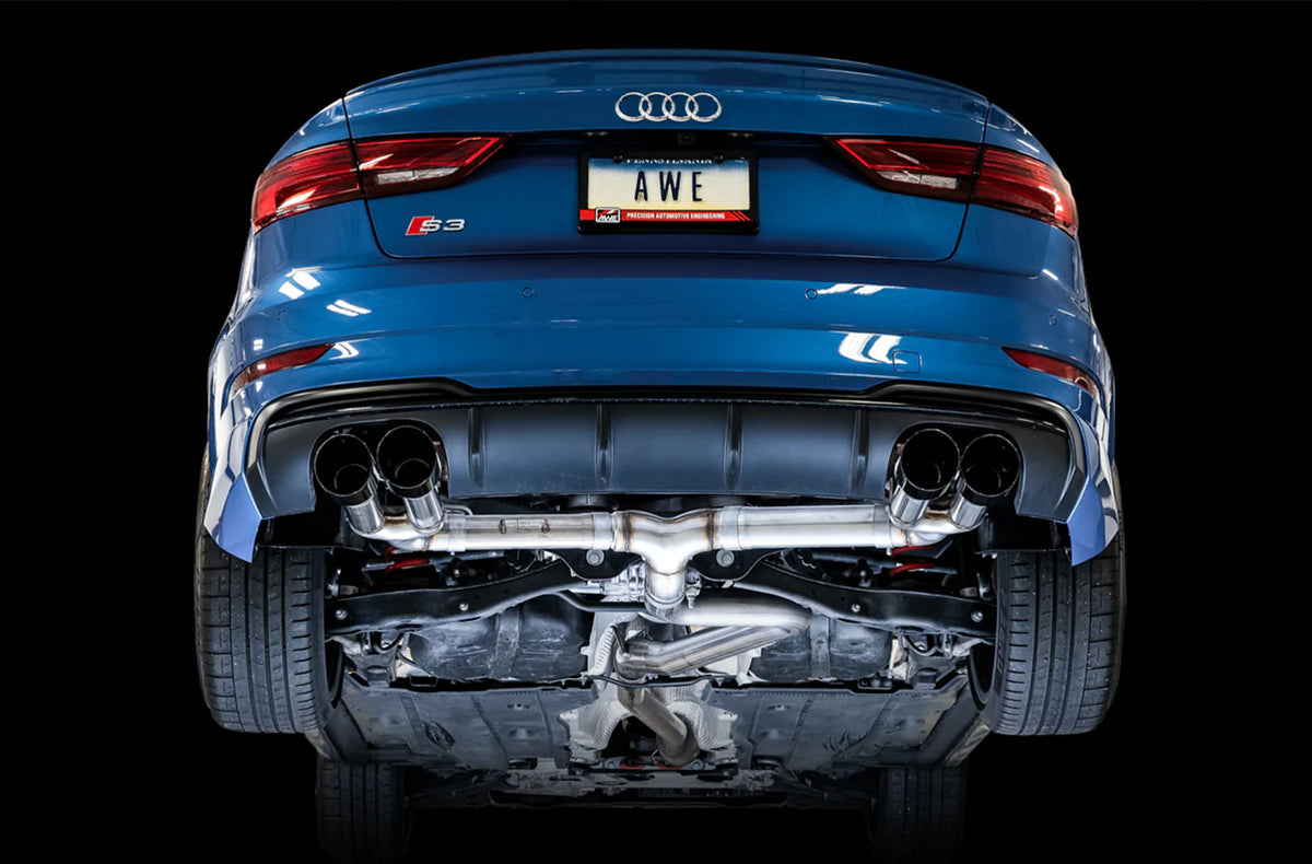 AWE Tuning Audi 8V S3 Track Edition Exhaust w/Diamond Black Tips 102mm - 3015-43150
