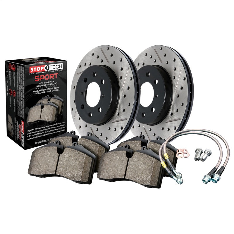 Sport Axle Pack, Drilled & Slotted, Rear - 978.42029R for 2007-2008 INFINITI G - installed view