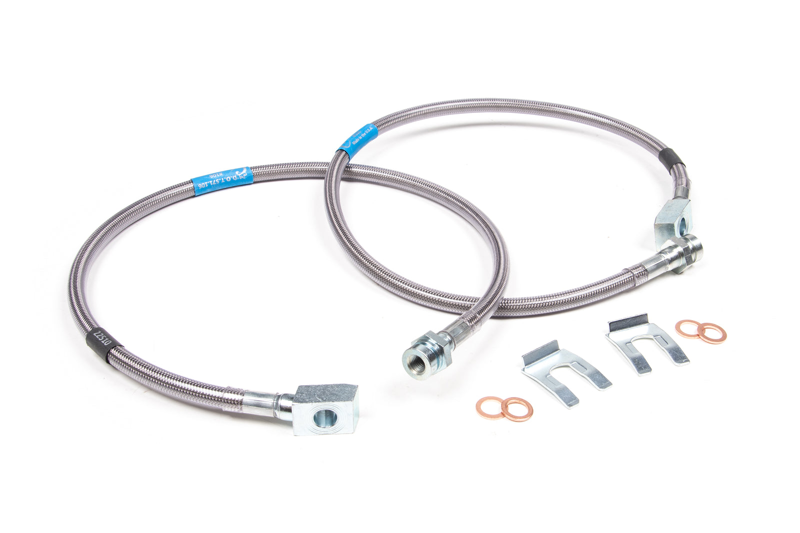 BDS Suspension Front Brake Line Set - Stainless Steel | Fits 6 Inch Lift | 1988-1998 Chevy/GMC Truck and SUV