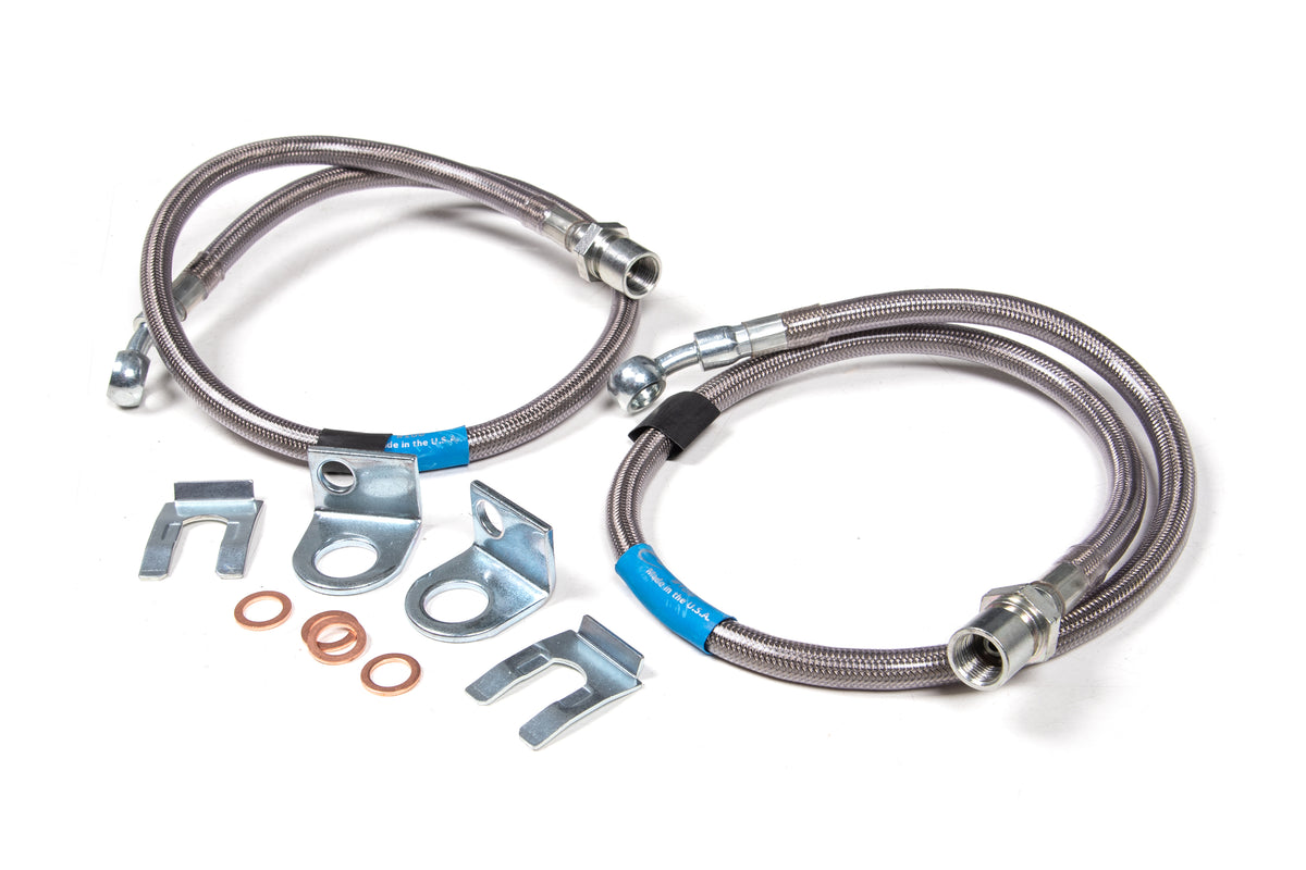 BDS Suspension Front Brake Line Set - Stainless Steel | Fits 6 Inch Lift | 2007-2017 Chevy/GMC Truck and SUV