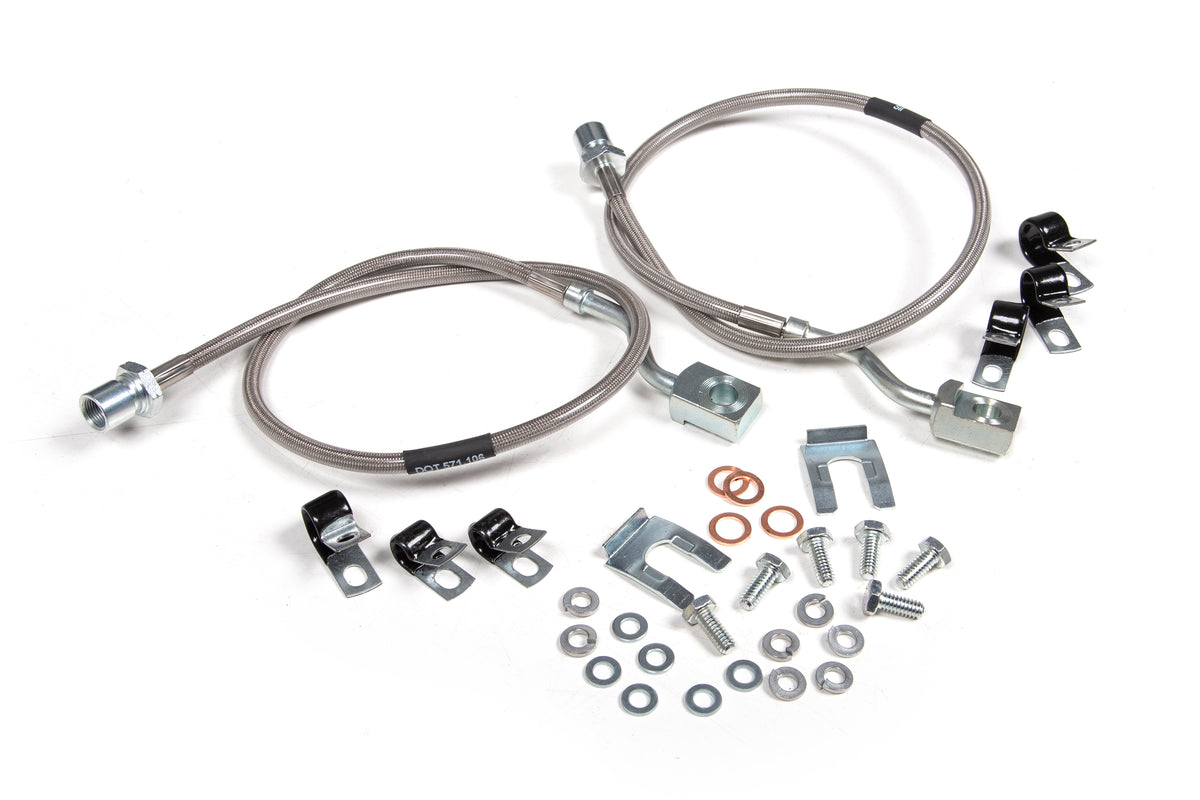 BDS Suspension Front Brake Line Set - Stainless Steel | Fits 6 Inch Lift | 2011-2026 Chevy Silverado and GMC Sierra 2500HD / 3500HD