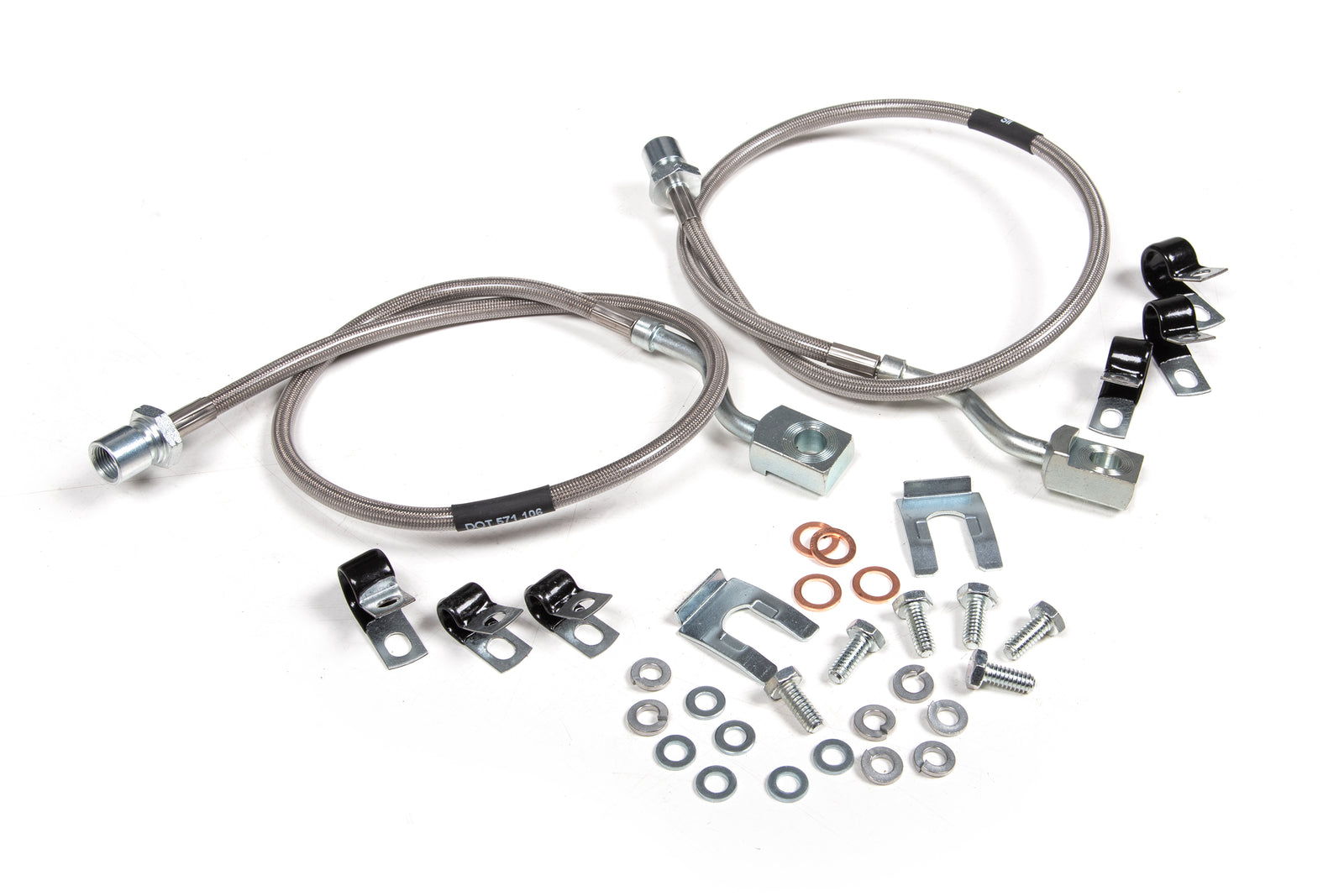 BDS Suspension Front Brake Line Set - Stainless Steel | Fits 6 Inch Lift | 2011-2026 Chevy Silverado and GMC Sierra 2500HD / 3500HD