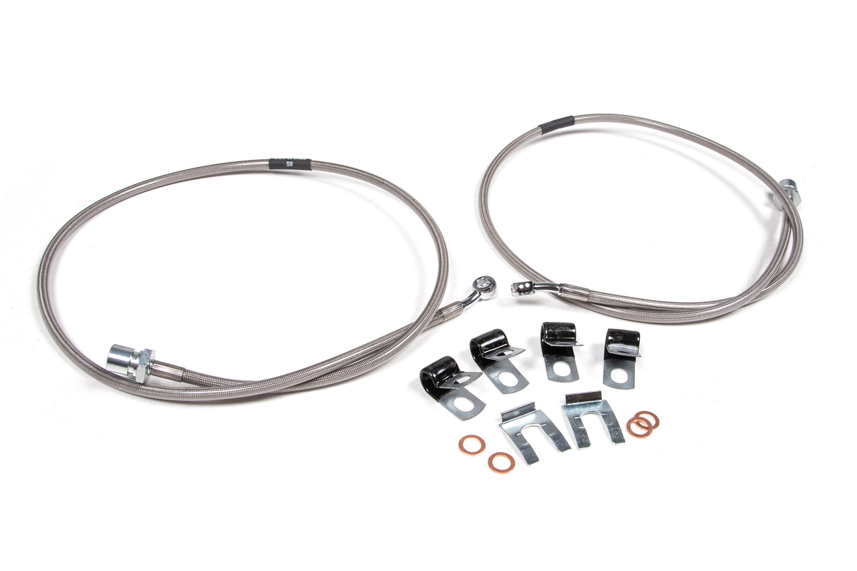 BDS Suspension Front Brake Line Set - Stainless Steel | Fits 4-8 Inch Lift | 2014-2023 Ram 2500 and 2013-2023 Ram 3500 4WD