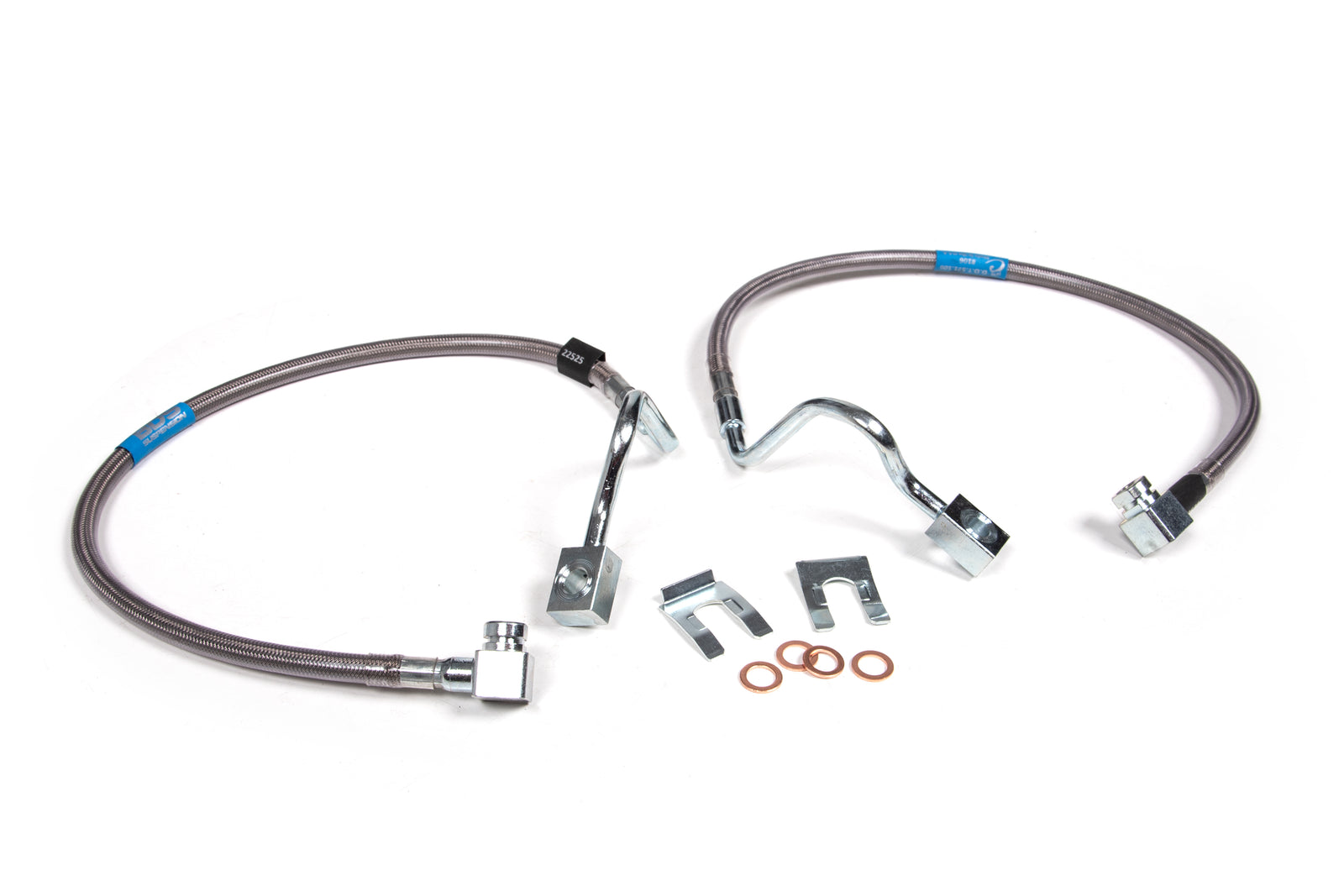 BDS Suspension Front Brake Line Set - Stainless Steel | Fits 6-8 Inch Lift | 2004-2008 Ford F150 4WD