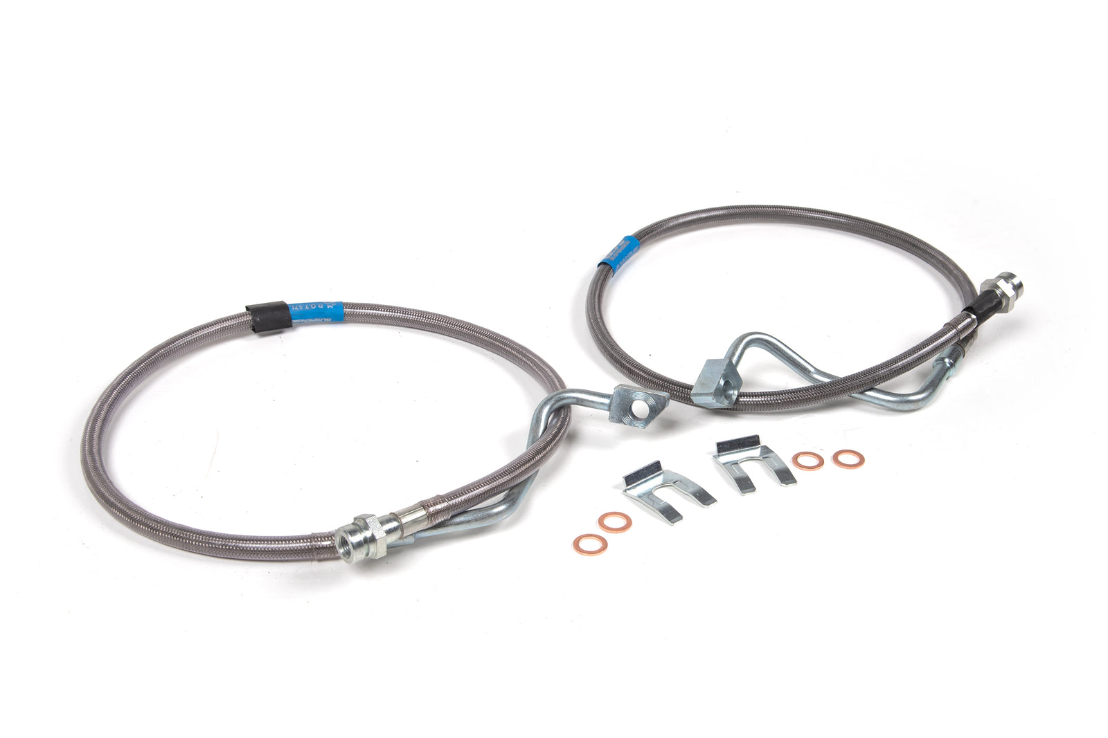 BDS Suspension Front Brake Line Set - Stainless Steel | Fits 6-8 Inch Lift | 2008-2010 Ford F250/F350 Super Duty 4WD