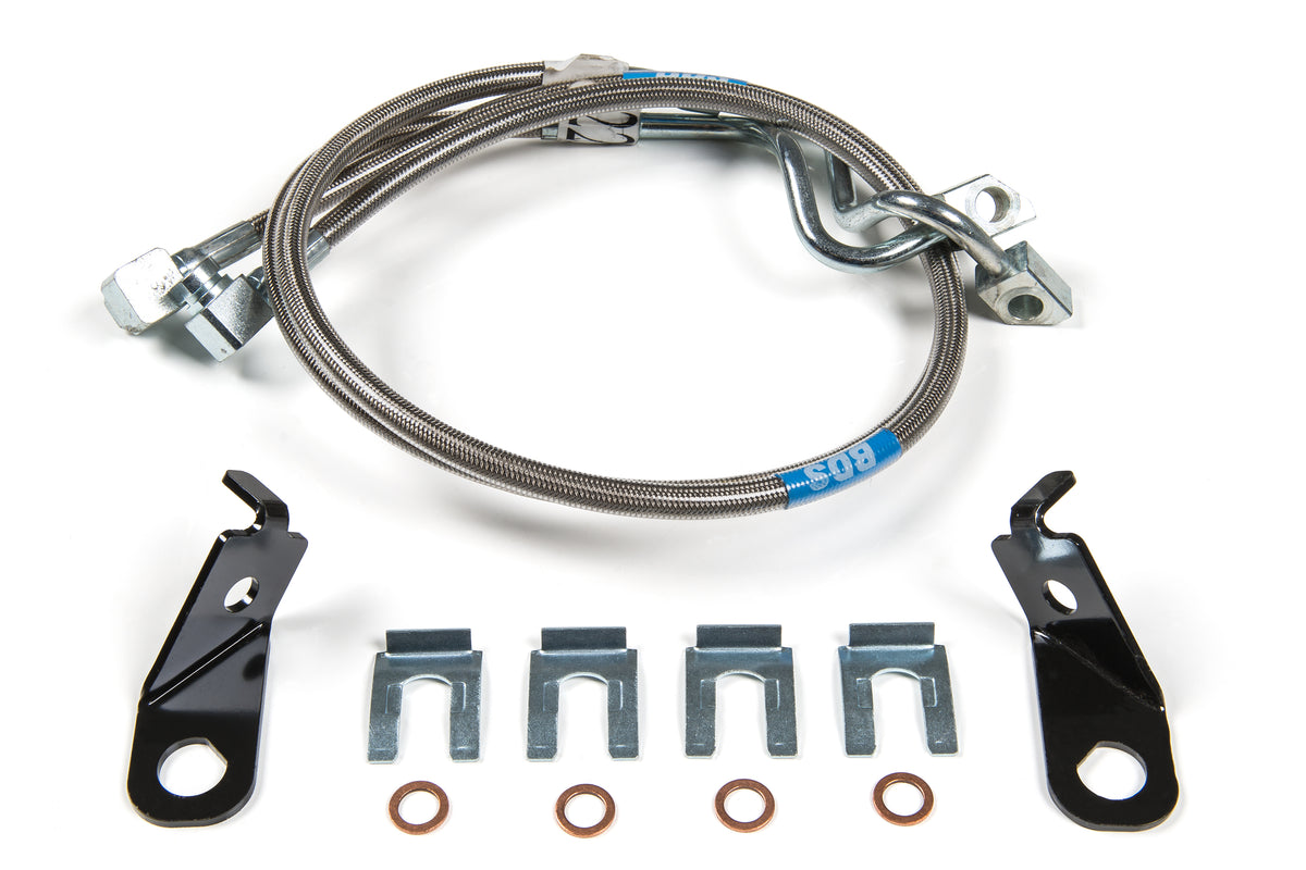 BDS Suspension Front Brake Line Set - Stainless Steel | Fits 4-8 Inch Lift | 2011-2015 Ford F250/F350 Super Duty 4WD
