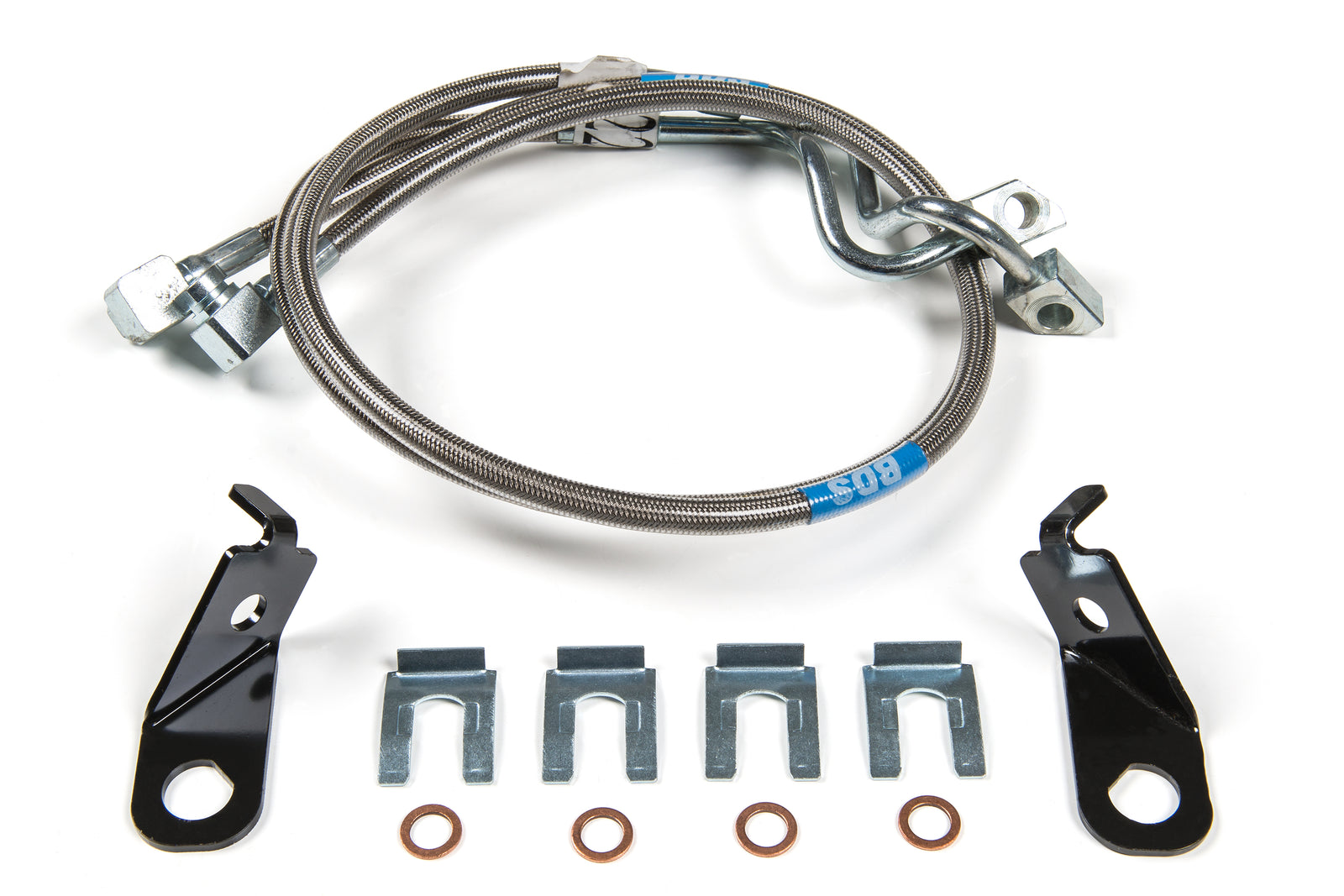 BDS Suspension Front Brake Line Set - Stainless Steel | Fits 4-8 Inch Lift | 2011-2015 Ford F250/F350 Super Duty 4WD