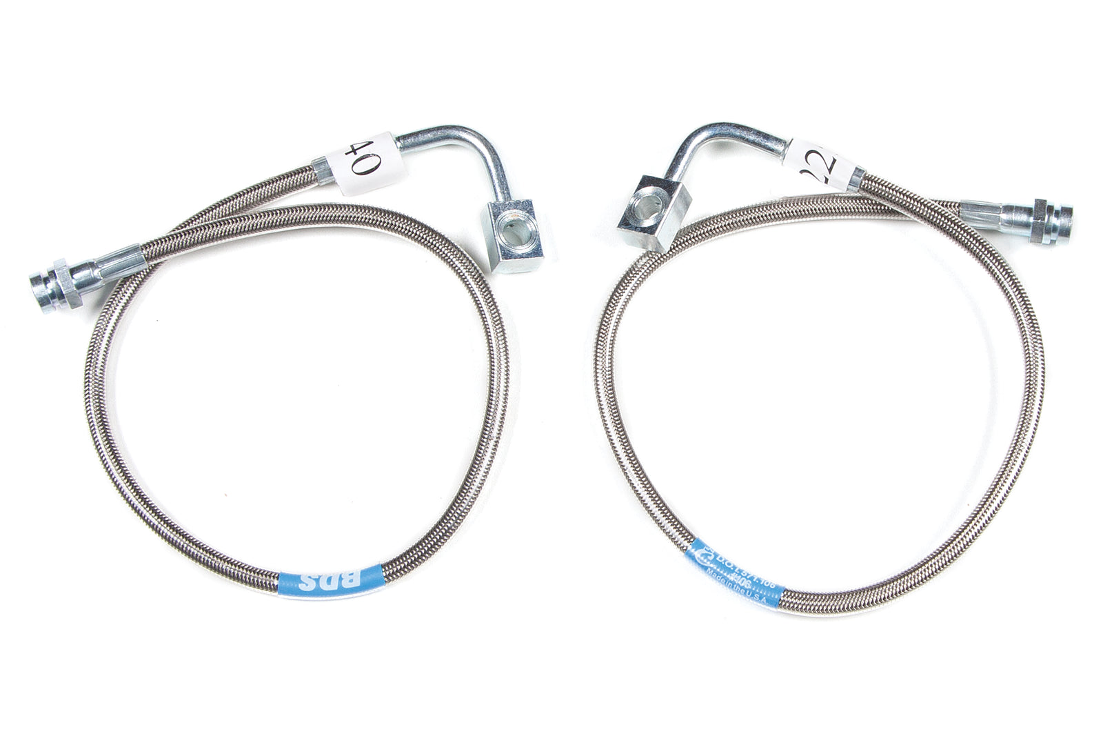 BDS Suspension Front Brake Line Set - Stainless Steel | Fits 4-6.5 Inch Lift | 2007-2018 Jeep Wrangler JK
